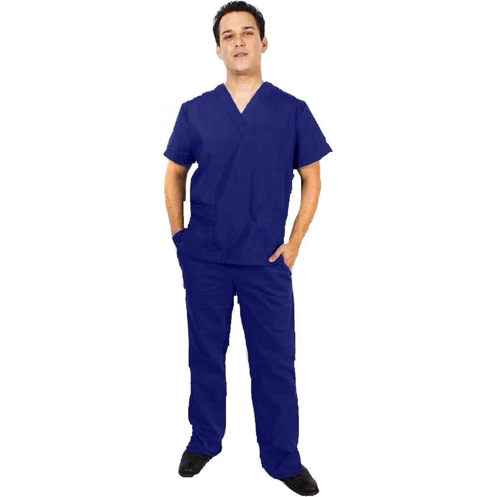 imageNatural Uniforms Comfortable Fit Mens Workwear Uniform 8 Pocket Top and Pant SetTrue Navy Blue