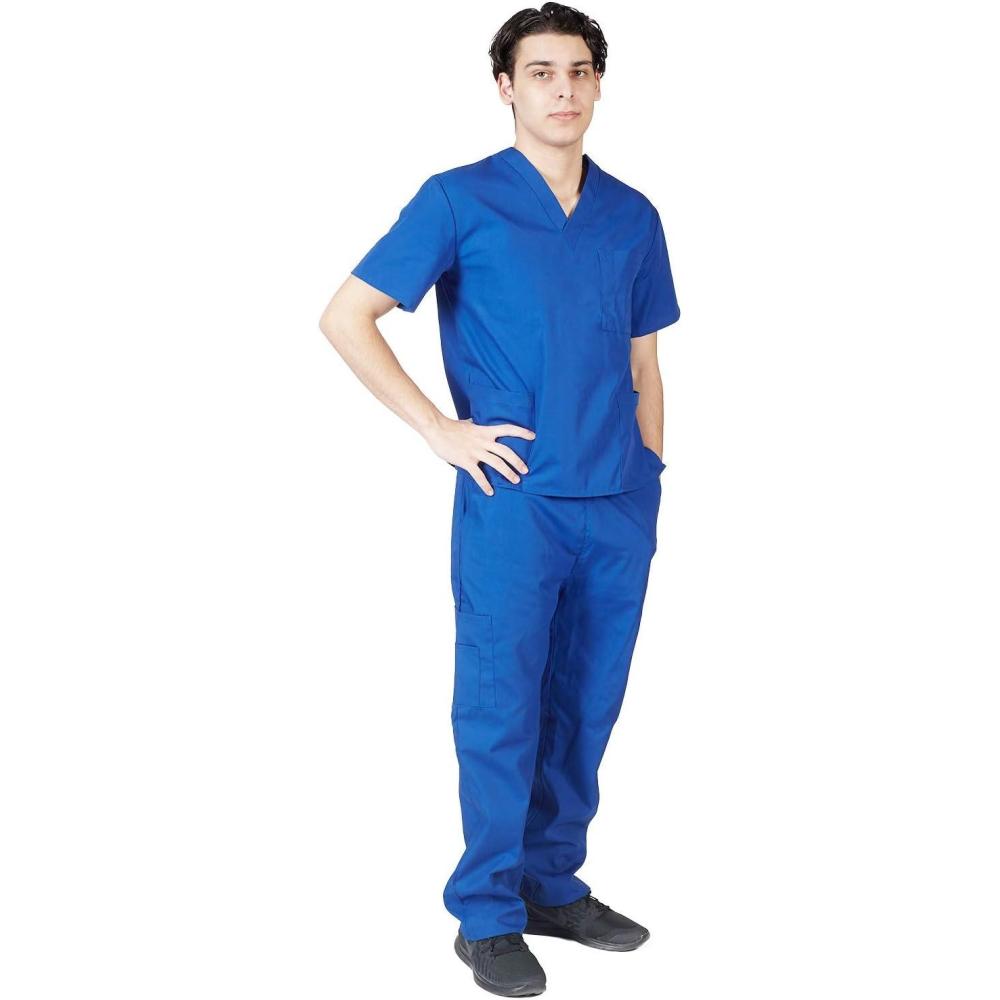 imageNatural Uniforms Comfortable Fit Mens Workwear Uniform 8 Pocket Top and Pant SetTrue Royal Blue