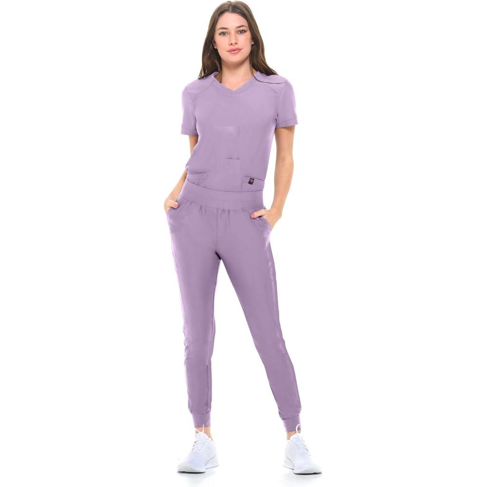 imageNatural Uniforms Ultra Stretch Womens Jogger Scrub SetLavender