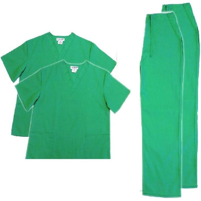 imageWomens Scrub Set Medical Scrub Top and Pant 2pack Surgical Green Medium