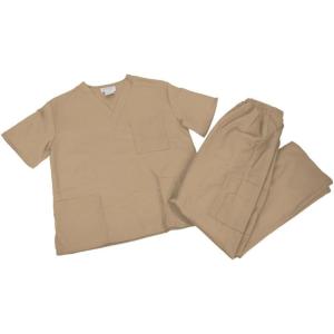 NATURAL UNIFORMS Women’s Scrub Set Medical Scrub Top and Pants(Khaki)