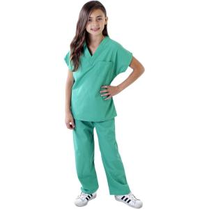 Natural Uniforms Childrens Scrub Set-Soft Touch- Costume Play Set(Surgical Green)