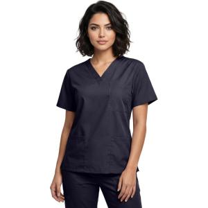 Natural Uniforms Classic Unisex 3 Pocket Scrub Top – CHK101(Black)