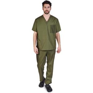 Natural Uniforms Comfortable Fit Men’s Workwear Uniform 8 Pocket Top and Pant Set(Olive)