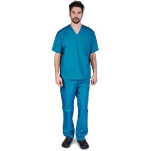 Natural Uniforms Comfortable Fit Men’s Workwear Uniform 8 Pocket Top and Pant Set(Teal)
