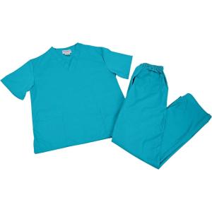 Natural Uniforms Comfortable Fit Men’s Workwear Uniform 8 Pocket Top and Pant Set(Water Blue)