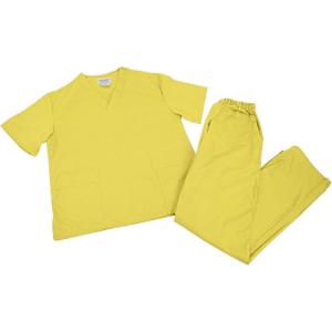 Natural Uniforms Comfortable Fit Men’s Workwear Uniform 8 Pocket Top and Pant Set(Yellow)