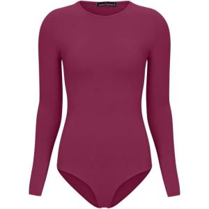 Natural Uniforms M&M Scrubs Long Sleeve Body Suit-Breathable Cotton Stretch(Burgundy)