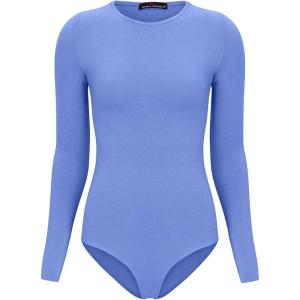 Natural Uniforms M&M Scrubs Long Sleeve Body Suit-Breathable Cotton Stretch(Ceil Blue)