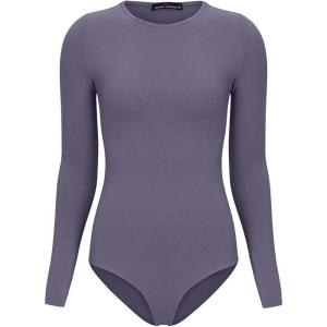 Natural Uniforms M&M Scrubs Long Sleeve Body Suit-Breathable Cotton Stretch(Charcoal)