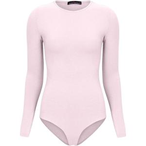 Natural Uniforms M&M Scrubs Long Sleeve Body Suit-Breathable Cotton Stretch(Pink)