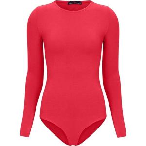Natural Uniforms M&M Scrubs Long Sleeve Body Suit-Breathable Cotton Stretch(Red)
