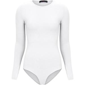 Natural Uniforms M&M Scrubs Long Sleeve Body Suit-Breathable Cotton Stretch(White)