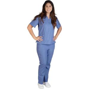 Natural Uniforms Men’s Scrub Set Medical Scrub Top and Pants(Ceil Blue)