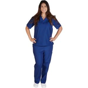 Natural Uniforms Men’s Scrub Set Medical Scrub Top and Pants(Royal Blue)