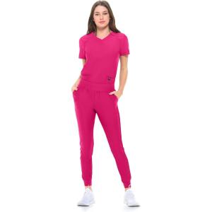 Natural Uniforms Ultra Stretch Womens Jogger Scrub Set(Hot Pink)