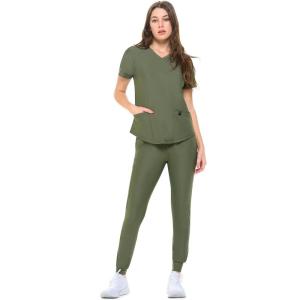 Natural Uniforms Ultra Stretch Womens Jogger Scrub Set(Olive)