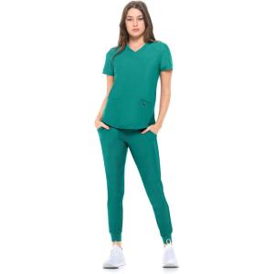 Natural Uniforms Ultra Stretch Womens Jogger Scrub Set(True Hunter Green)