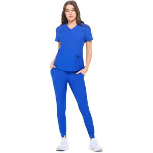 Natural Uniforms Ultra Stretch Womens Jogger Scrub Set(True Royal Blue)