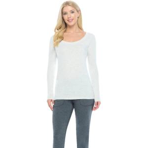 Natural Uniforms Women’s Long Sleeve Extra Wide Scoop-Neck T-Shirt Under Scrub(Heather Grey)