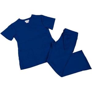 Natural Uniforms Women’s Mock Wrap Scrub Set(True Royal Blue)