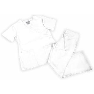 Natural Uniforms Women’s Mock Wrap Scrub Set(White)