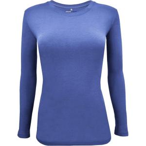 Natural Uniforms Women’s Plus Size Under Scrub Tee Crew Neck Long Sleeve T-Shirt Sizes XL to 5X(Ceil Blue)