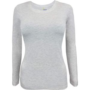 Natural Uniforms Women’s Plus Size Under Scrub Tee Crew Neck Long Sleeve T-Shirt Sizes XL to 5X(Heather Grey)