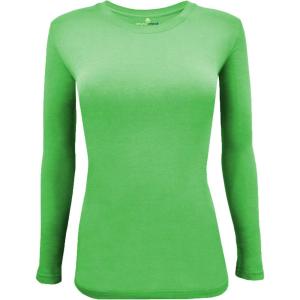 Natural Uniforms Women’s Plus Size Under Scrub Tee Crew Neck Long Sleeve T-Shirt Sizes XL to 5X(Lime Green)