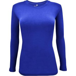 Natural Uniforms Women’s Plus Size Under Scrub Tee Crew Neck Long Sleeve T-Shirt Sizes XL to 5X(True Royal Blue)