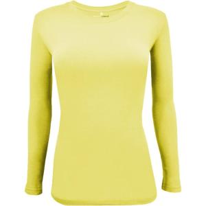 Natural Uniforms Women’s Plus Size Under Scrub Tee Crew Neck Long Sleeve T-Shirt Sizes XL to 5X(Yellow)