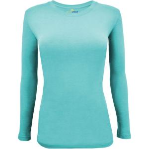 Natural Uniforms Women’s Under Scrub Tee Crew Neck Long Sleeve T-Shirt(Aqua Blue)