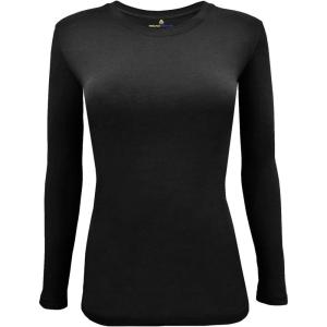 Natural Uniforms Women’s Under Scrub Tee Crew Neck Long Sleeve T-Shirt(Black)