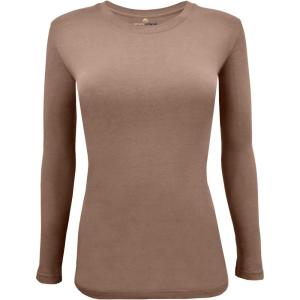 Natural Uniforms Women’s Under Scrub Tee Crew Neck Long Sleeve T-Shirt(Chocolate Malt)