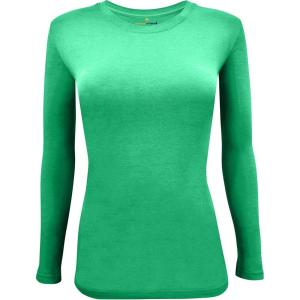 Natural Uniforms Women’s Under Scrub Tee Crew Neck Long Sleeve T-Shirt(Green)