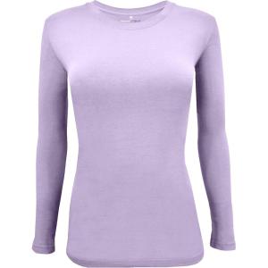 Natural Uniforms Women’s Under Scrub Tee Crew Neck Long Sleeve T-Shirt(Lavender)
