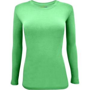 Natural Uniforms Women’s Under Scrub Tee Crew Neck Long Sleeve T-Shirt(Light Green)