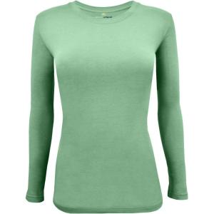 Natural Uniforms Women’s Under Scrub Tee Crew Neck Long Sleeve T-Shirt(Meadow Green)