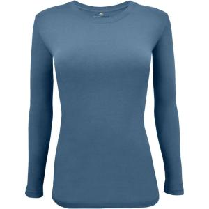 Natural Uniforms Women’s Under Scrub Tee Crew Neck Long Sleeve T-Shirt(Stellar Blue)