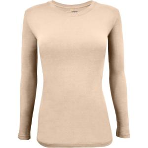 Natural Uniforms Women’s Under Scrub Tee Crew Neck Long Sleeve T-Shirt(Sun Kiss)