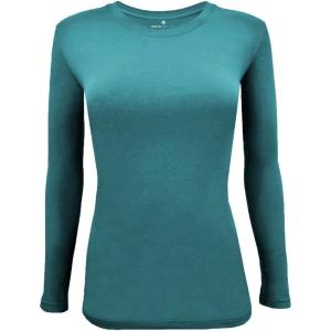 Natural Uniforms Women’s Under Scrub Tee Crew Neck Long Sleeve T-Shirt(Teal)