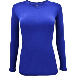 Natural Uniforms Women’s Under Scrub Tee Crew Neck Long Sleeve T-Shirt(True Royal Blue)