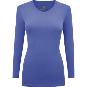 Natural Uniforms Women’s Under Scrub Tee V-Neck Long Sleeve T-Shirt(Ceil Blue)