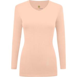 Natural Uniforms Women’s Under Scrub Tee V-Neck Long Sleeve T-Shirt(Nude)