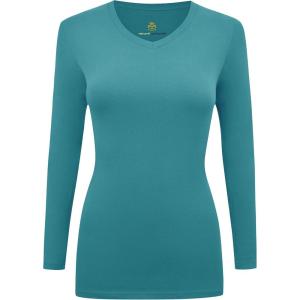 Natural Uniforms Women’s Under Scrub Tee V-Neck Long Sleeve T-Shirt(Teal)