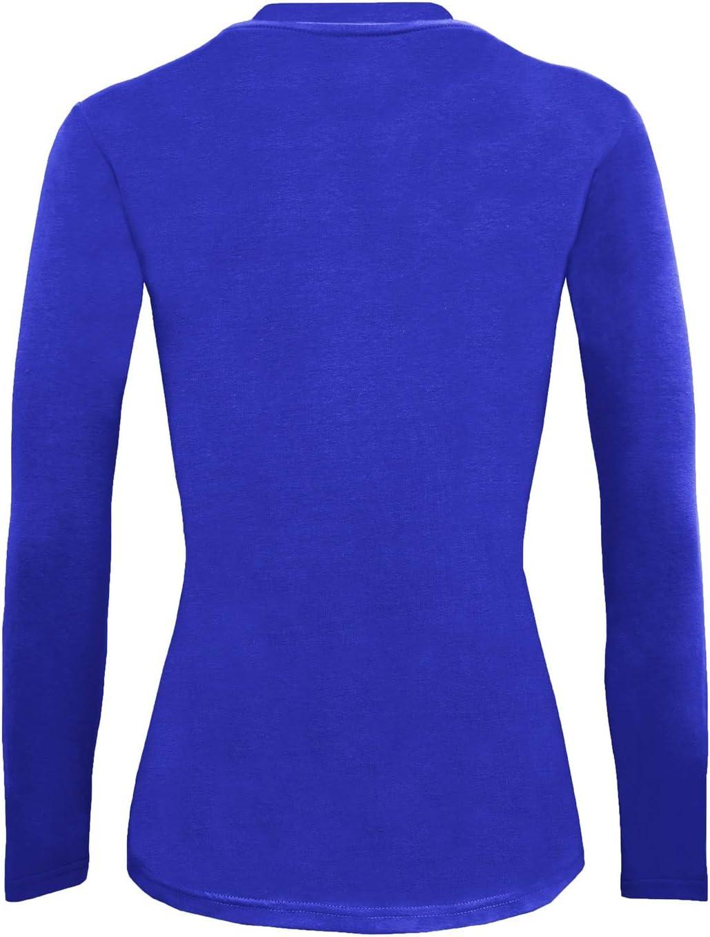 imageMampM Scrubs Long Sleeve TShirt Under Scrub TopSuper Soft and Stretchy Multi Pack of 5True Royal Blue