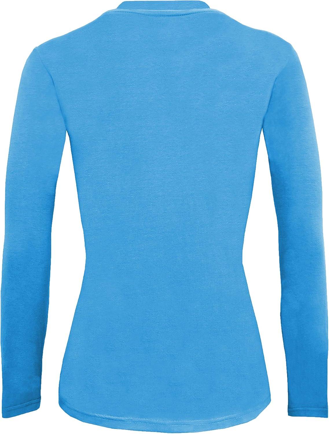 imageMampM Scrubs Long Sleeve TShirt Under Scrub TopSuper Soft and Stretchy Multi Pack of 5Water Blue