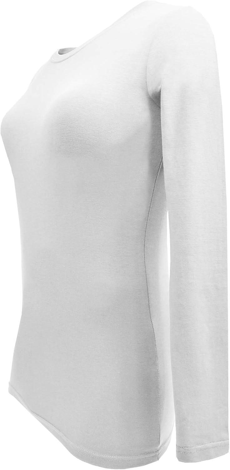 imageMampM Scrubs Long Sleeve TShirt Under Scrub TopSuper Soft and Stretchy Multi Pack of 5White