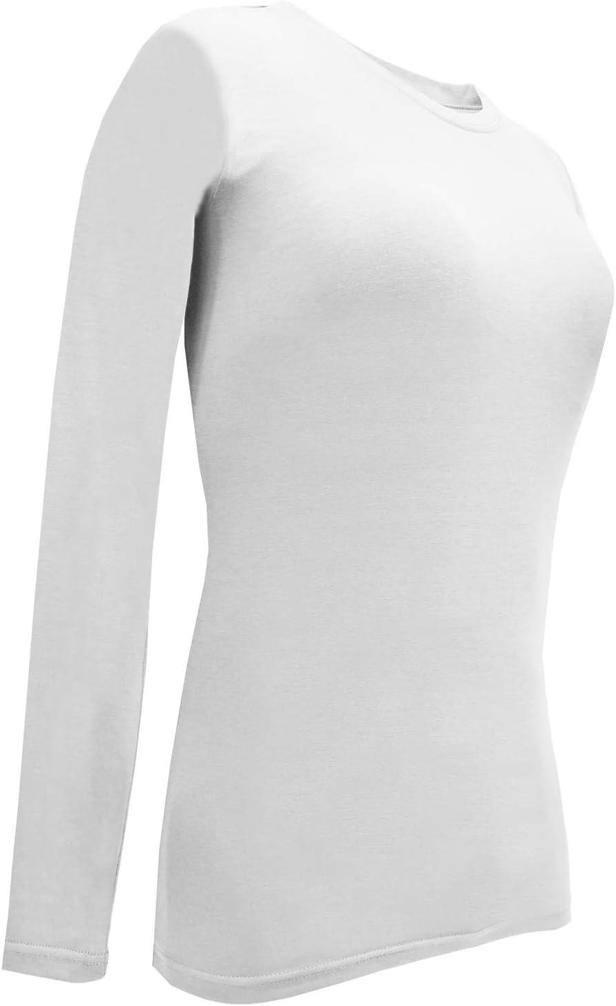 imageMampM Scrubs Long Sleeve TShirt Under Scrub TopSuper Soft and Stretchy Multi Pack of 5White