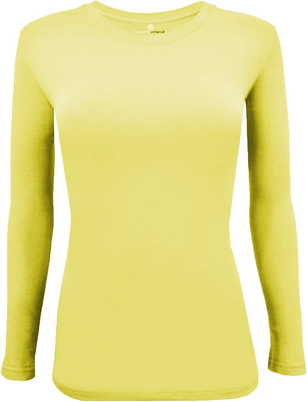 imageMampM Scrubs Long Sleeve TShirt Under Scrub TopSuper Soft and Stretchy Multi Pack of 5Yellow